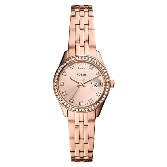 Fossil Accessories - Fossil Women's Scarlette Micro Stainless Steel Crystal-Accented Quartz W…
